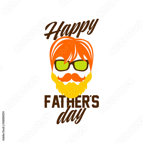 Typography and lettering with designer colored elements and silhouettes for a happy father s day