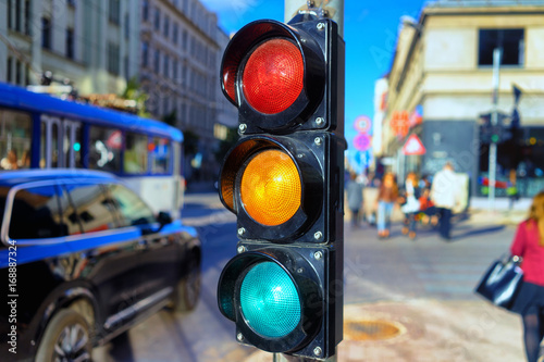 Traffic light at the crossroads