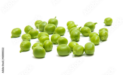 Green fresh peas isolated