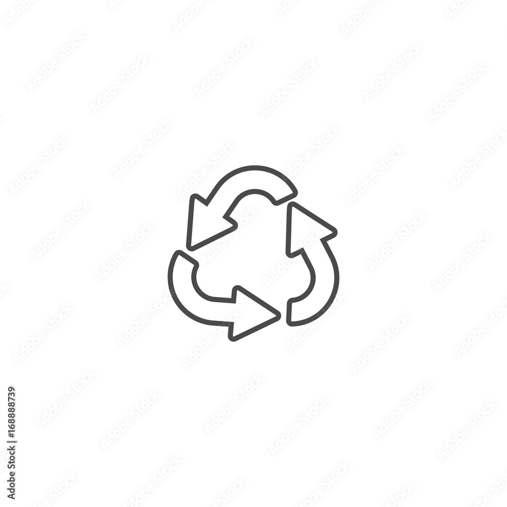 Recycling ecology thin line vector icon. Recycling ecology thin line vector icon.