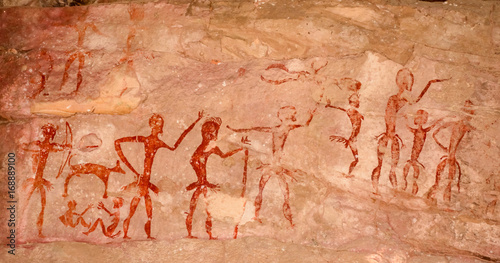 Prehistoric cave paintings over 4000 years Khao Chan Ngam, Nakhon Ratchasima.