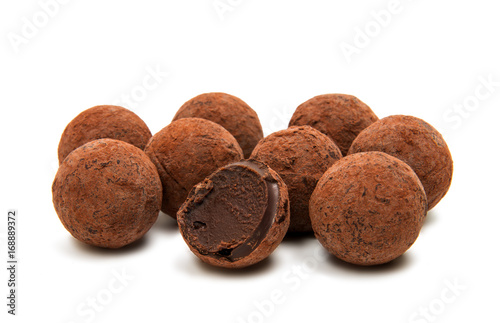 Chocolate truffle isolated