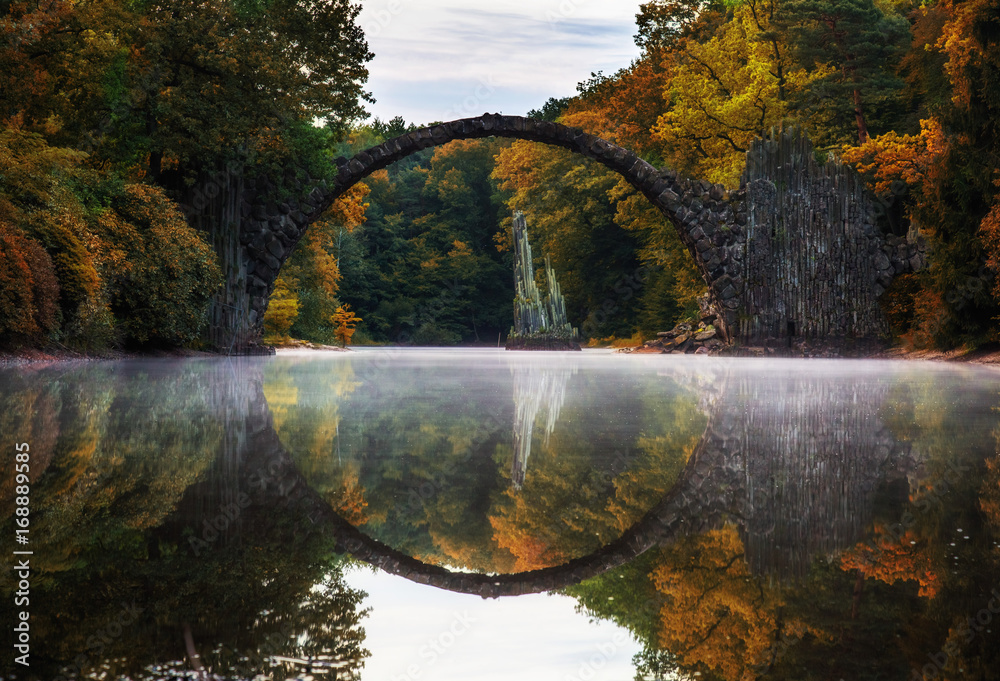 Plakat Rakotzbrücke in Herbststimmung