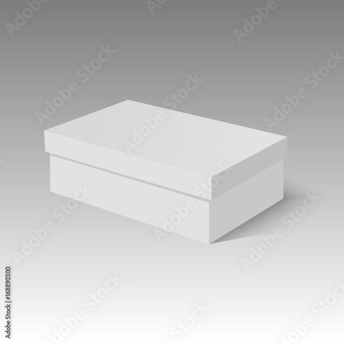Blank paper or cardboard shoebox. Vector mock up 