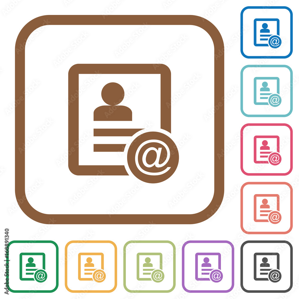 Contact email simple icons