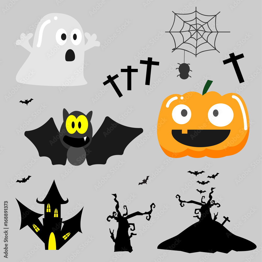 Halloween cartoon style Vector set Halloween cartoon style Vector set