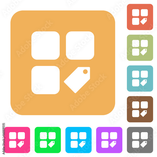 Tag component rounded square flat icons