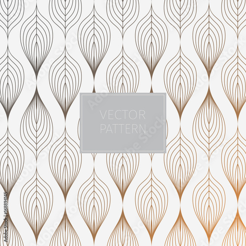 linear vector pattern, repeating leaves on garland, linear of leaf or flower, floral with gradient changing color. graphic clean design for fabric, wallpaper.pattern is on swatches panel.