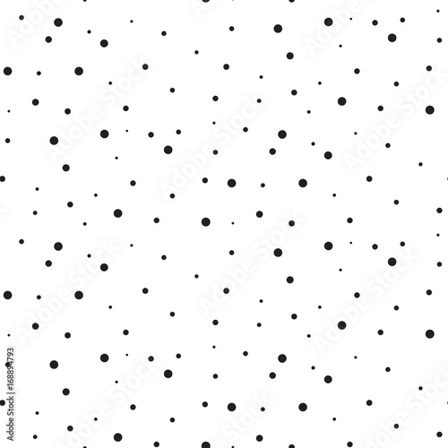 Abstract dotted snow seamless vector pattern. Monochrome circles background for website wallpaper.