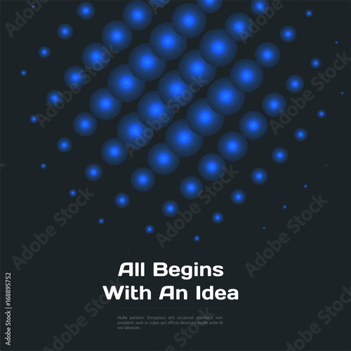 Abstract vector design of blue rounds for graphic template