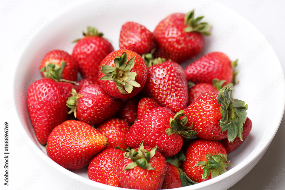 White Bowl of Fresh Strawberries White Bowl of Fresh Strawberries