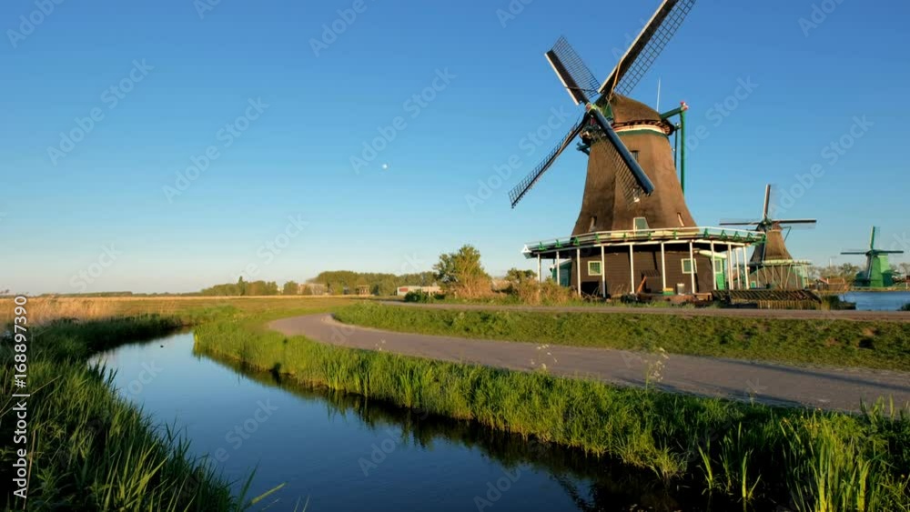 Windmills at Zaanse Schans in Holland. Zaandam, Netherlands Windmills at Zaanse Schans in Holland. Zaandam, Netherlands
