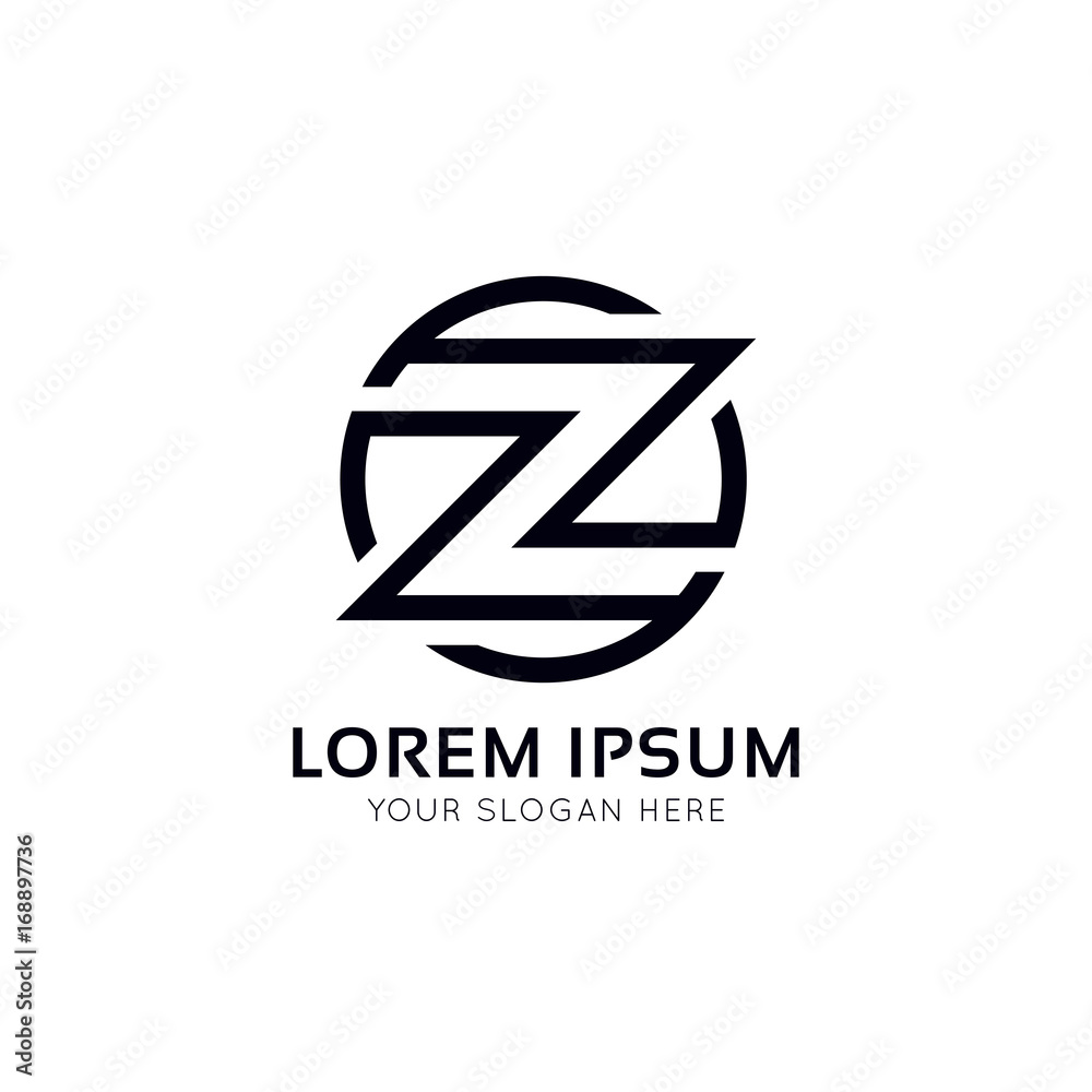 Fototapeta premium Z logo circle icon sign vector design.