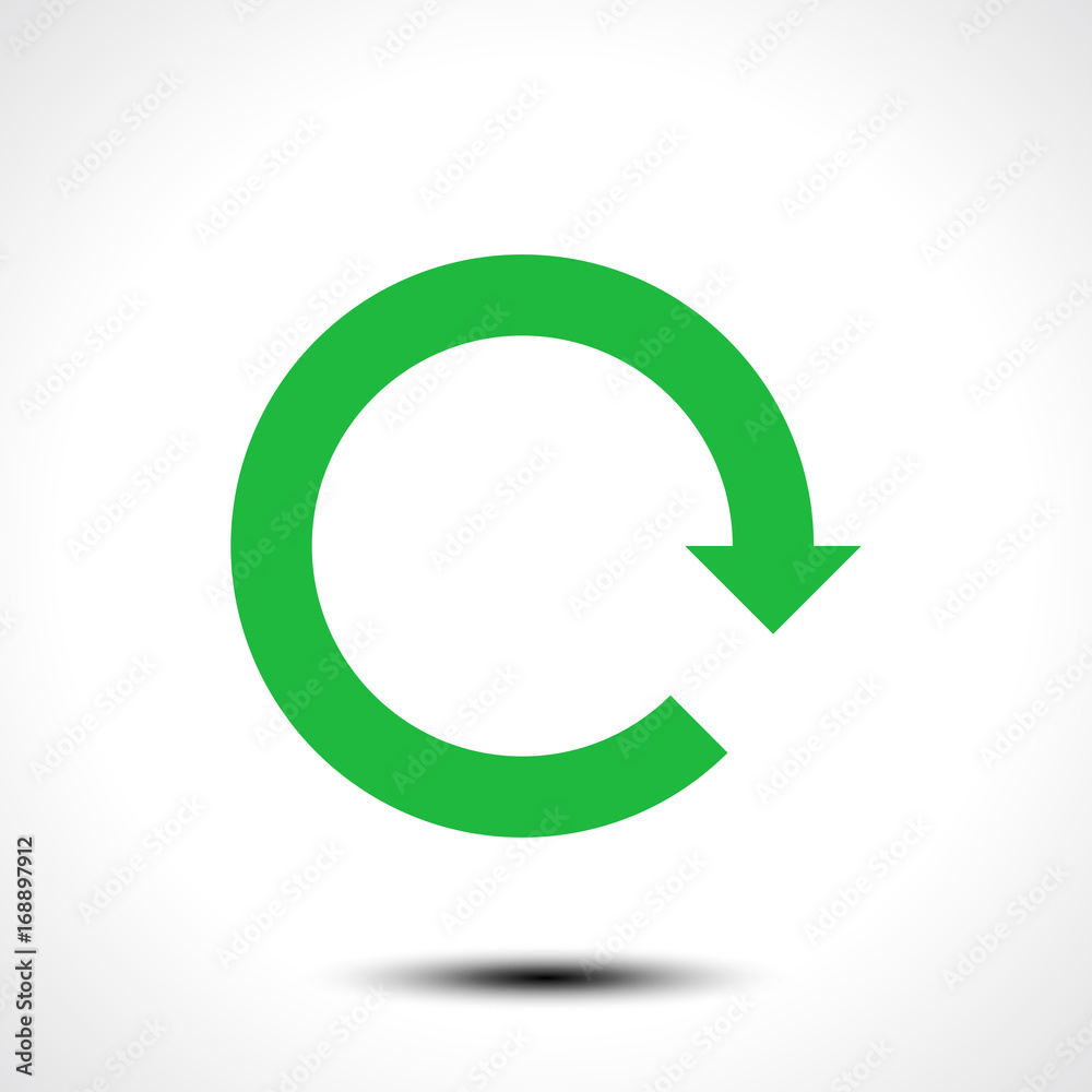 Green arrow icon reload, refresh, rotation, reset, repeat sign. Vector illustration Green arrow icon reload, refresh, rotation, reset, repeat sign. Vector illustration