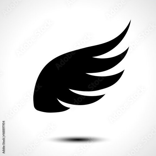 Wing icon isolated on white background. Vector illustration 