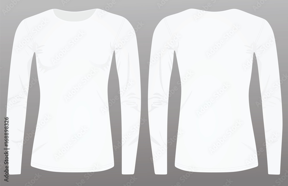 White Long Sleeves Female Shirt Design Vector Illustration Template Stock  Vector by ©baavli 24773885