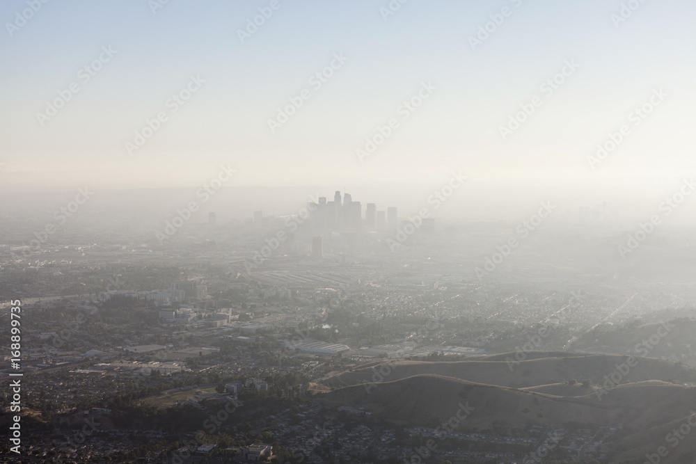Thick summer smog smothering Los Angeles and Southern California.  