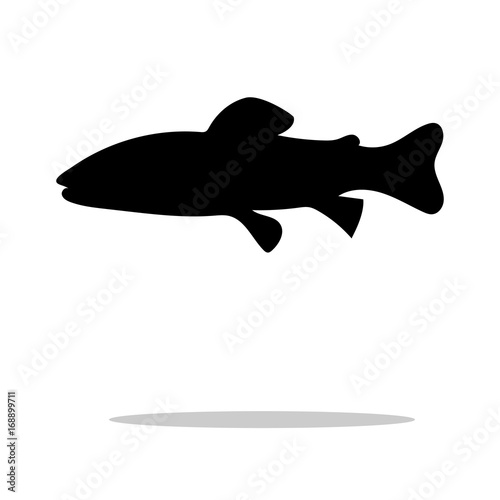 Salmon trout fish black silhouette aquatic animal