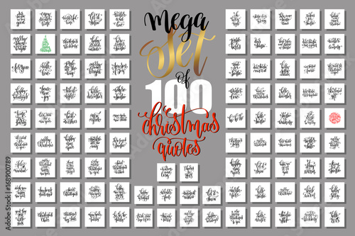 mega set of 100 christmas lettering quotes to new year