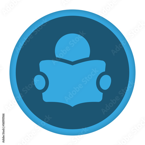 App Icon blau lesende Figur