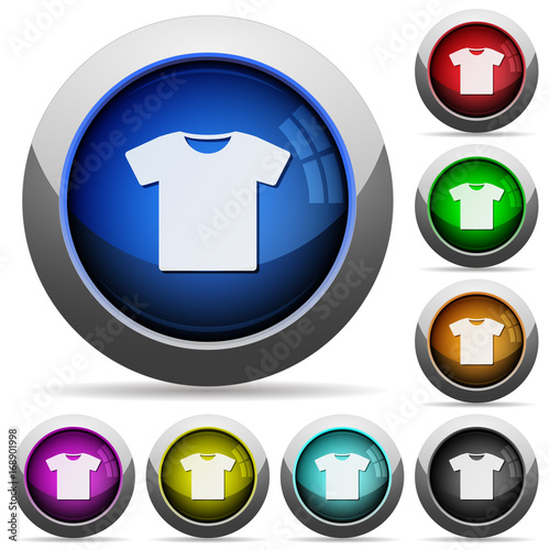 T-shirt round glossy buttons