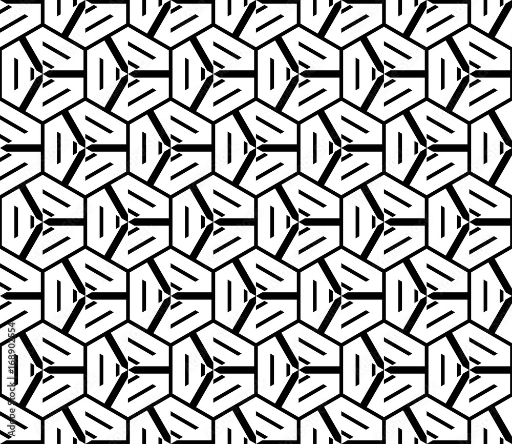 Seamless black and white geometric pattern