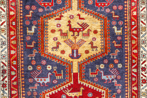 The traditional patterns on Georgian rug