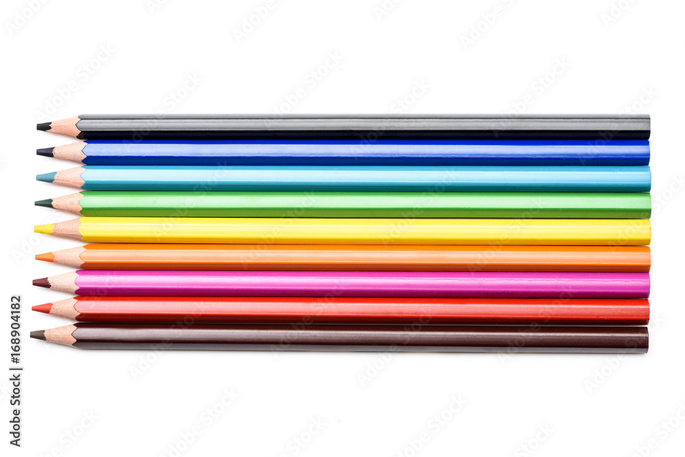 Colored pencils isolated on white background Colored pencils isolated on white background