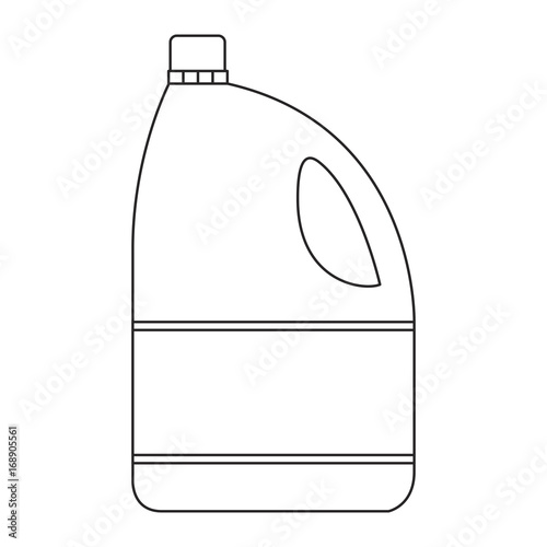 monochrome silhouette of bleach clothes bottle vector illustration