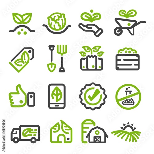 organic farm,organic vegetable thin line icon