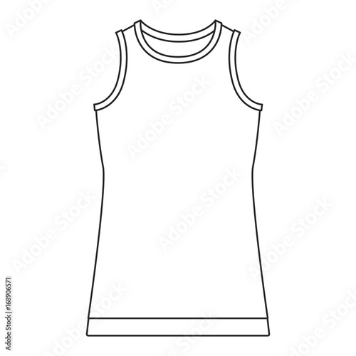 monochrome silhouette of t-shirt without sleeves men vector illustration