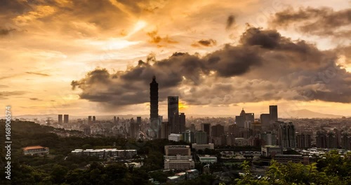 taiwan taipei 101 sunset timelapse skyline