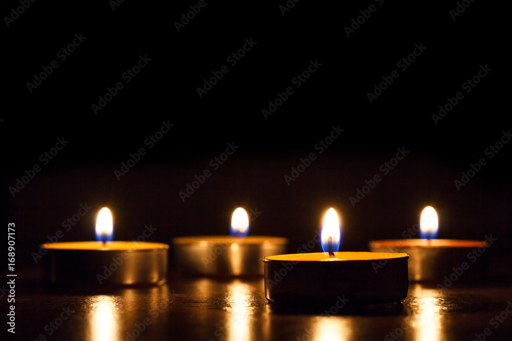 Candle fire on black ,Spa candle Candle fire on black ,Spa candle