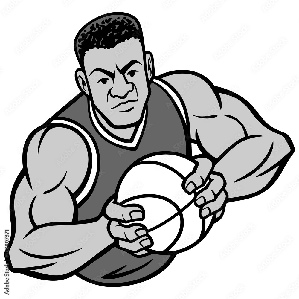 Basketball Player Offense Pose Illustration Basketball Player Offense Pose Illustration