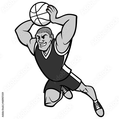 Basketball Player Dunking Illustration
