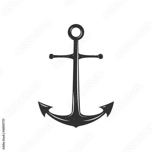 Retro style anchor on white background on white background. Design element for logo, label, emblem, sign. Vector illustration