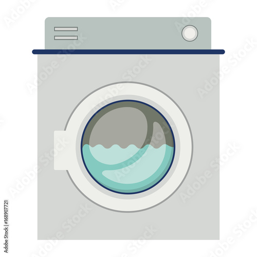 colorful silhouette of washing machine with water medium level vector illustration