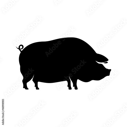 Pork meat label on white background. Design element for logo, label, emblem, sign. Vector illustration