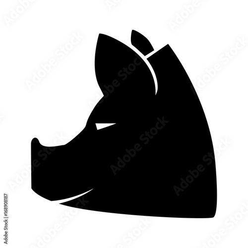 Pork meat label on white background. Design element for logo, label, emblem, sign. Vector illustration