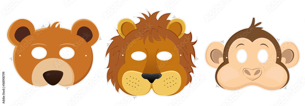 Carnival masks - bear, lion, monkey
