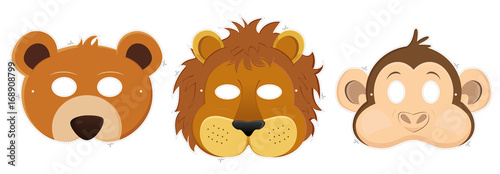 Carnival masks - bear, lion, monkey #168908799