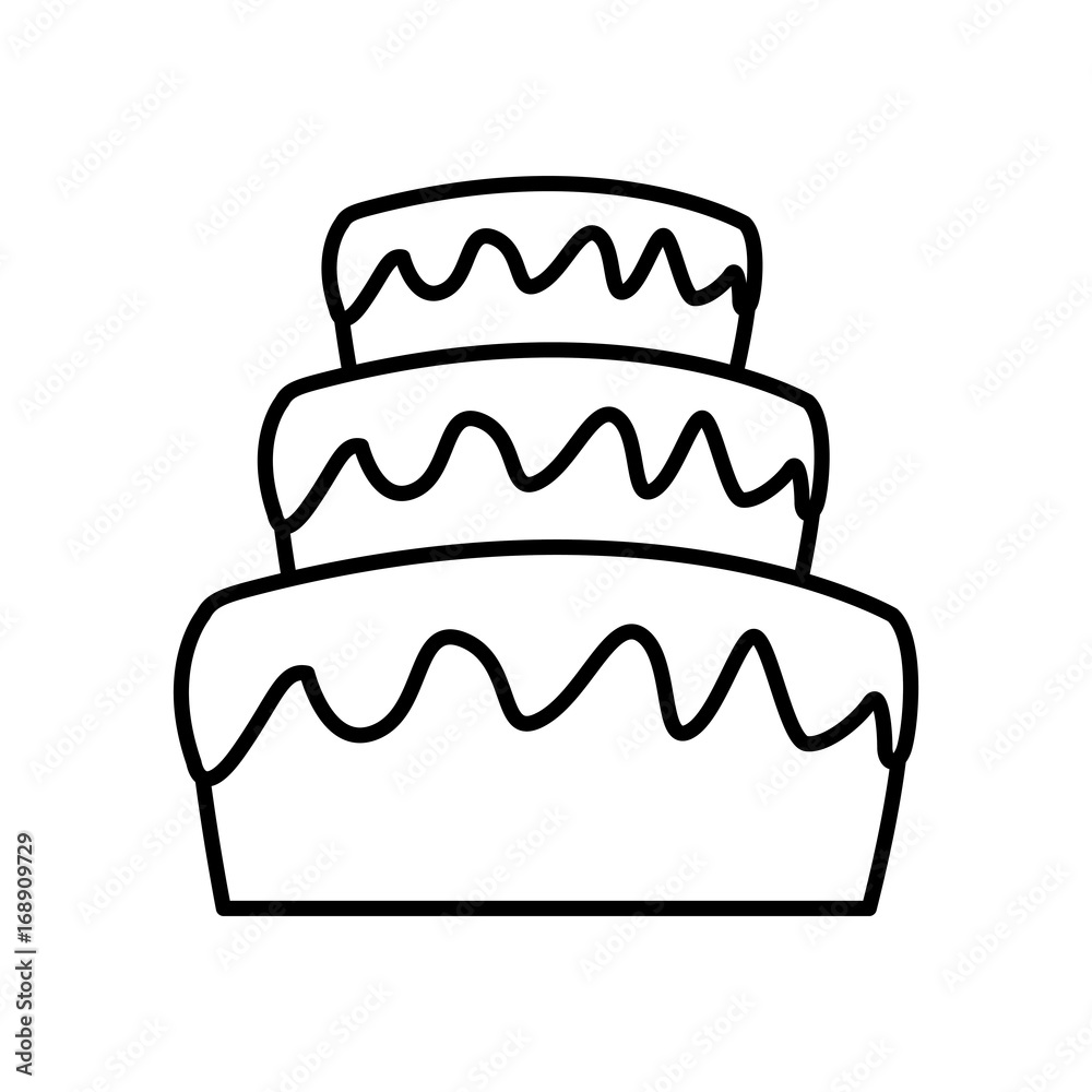 stacked wedding cake dessert with frosting food vector illustration stacked wedding cake dessert with frosting food vector illustration
