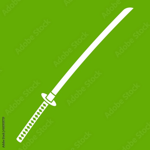 Japanese katana icon green