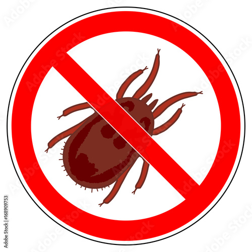 srr265 SignRoundRed - german - Verbotszeichen: Rote Vogelmilbe verboten - english - prohibition sign / dermanyssus gallinae - xxl g5454