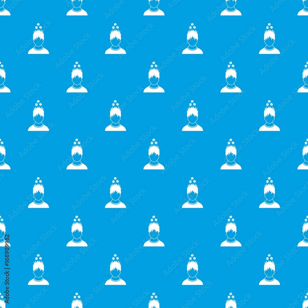 Man with tablets over head pattern seamless blue Man with tablets over head pattern seamless blue
