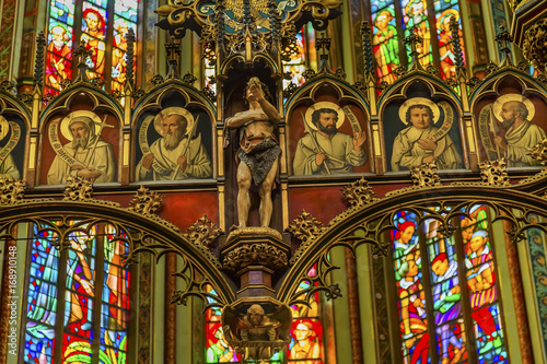 Christ Crucifix Stained Glass De Krijtberg Church Amsterdam Netherlands