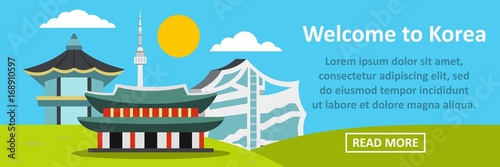 Welcome to korea banner horizontal concept