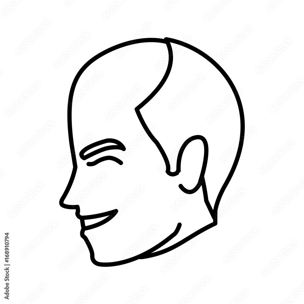 happy man wedding groom face profile vector illustration