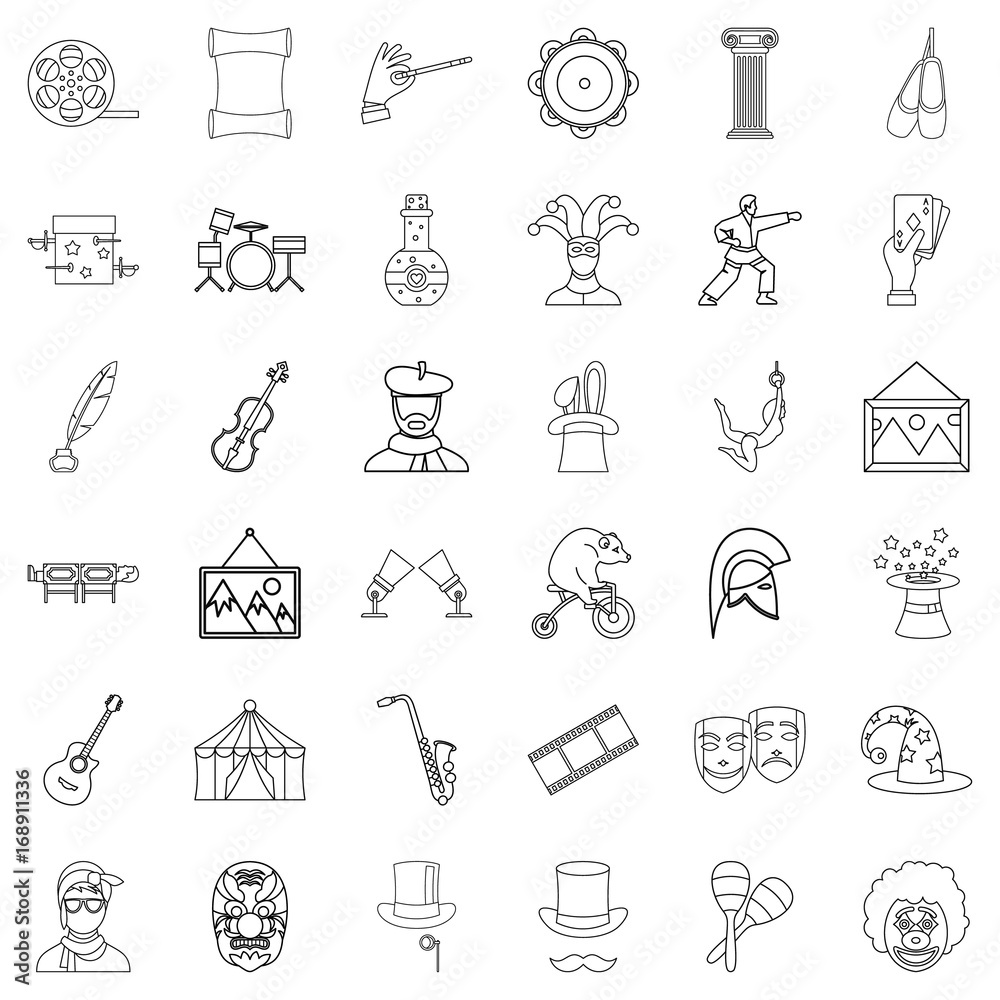 Show icons set, outline style