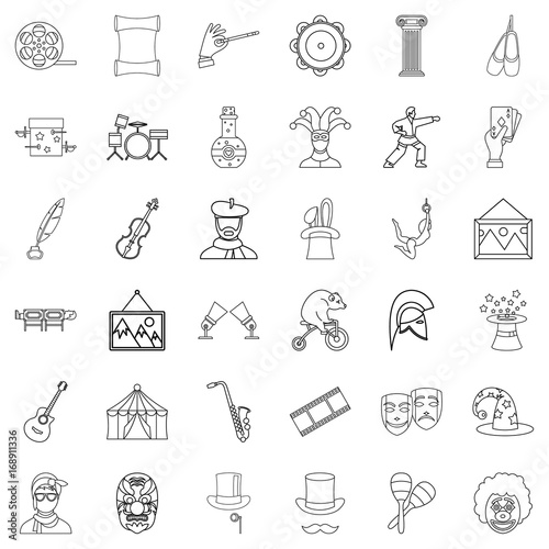 Show icons set  outline style